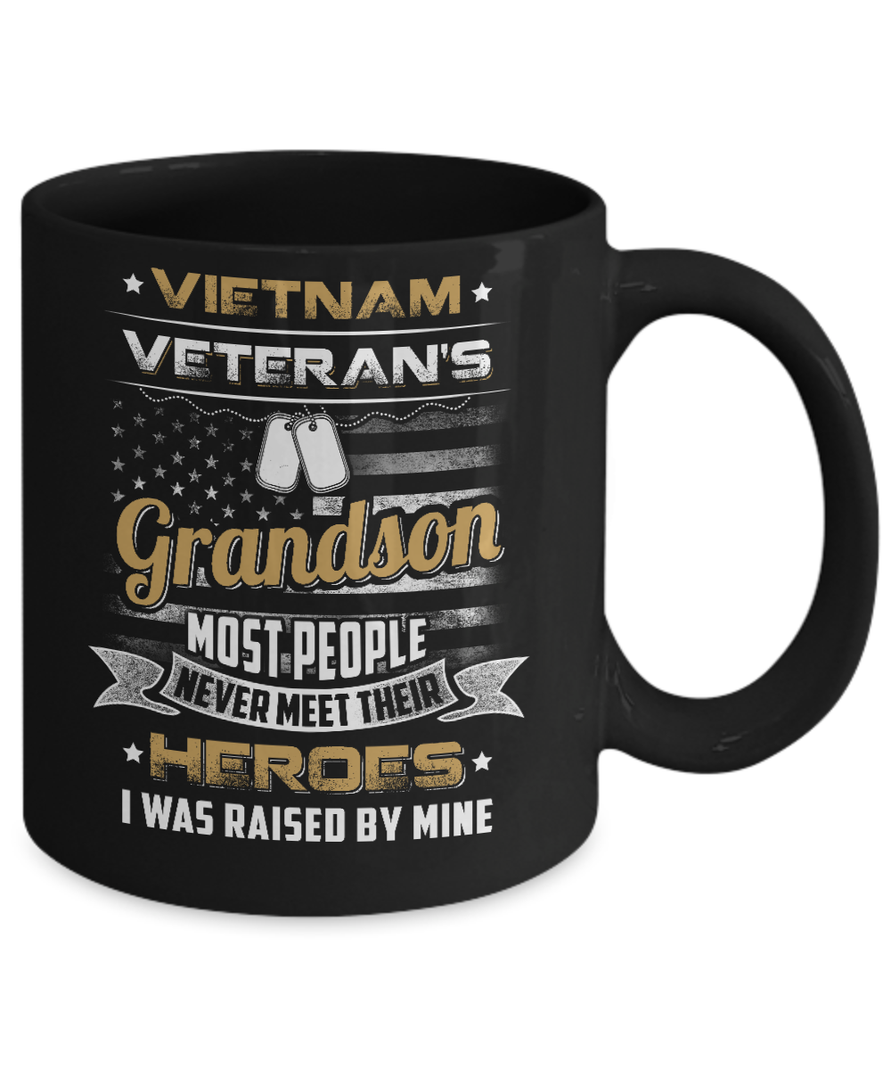 Vietnam Veteran's Grandson I Was Raised By Mine Mug Coffee Mug | Teecentury.com