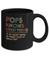 Pops Know Everything Vintage Pops Father's Day Gift Mug Coffee Mug | Teecentury.com