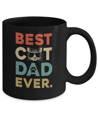 Vintage Best Cat Dad Ever Cat Daddy Gift Mug Coffee Mug | Teecentury.com
