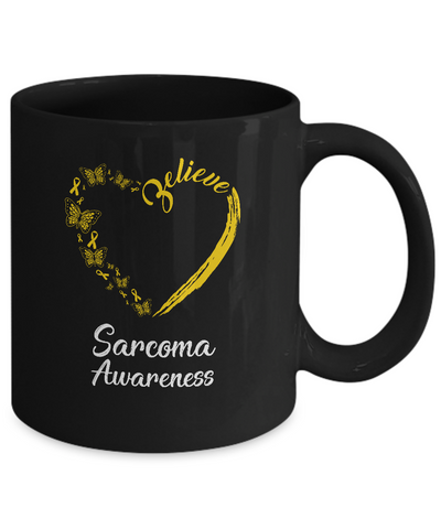 Butterfly Believe Sarcoma Awareness Ribbon Gifts Mug Coffee Mug | Teecentury.com