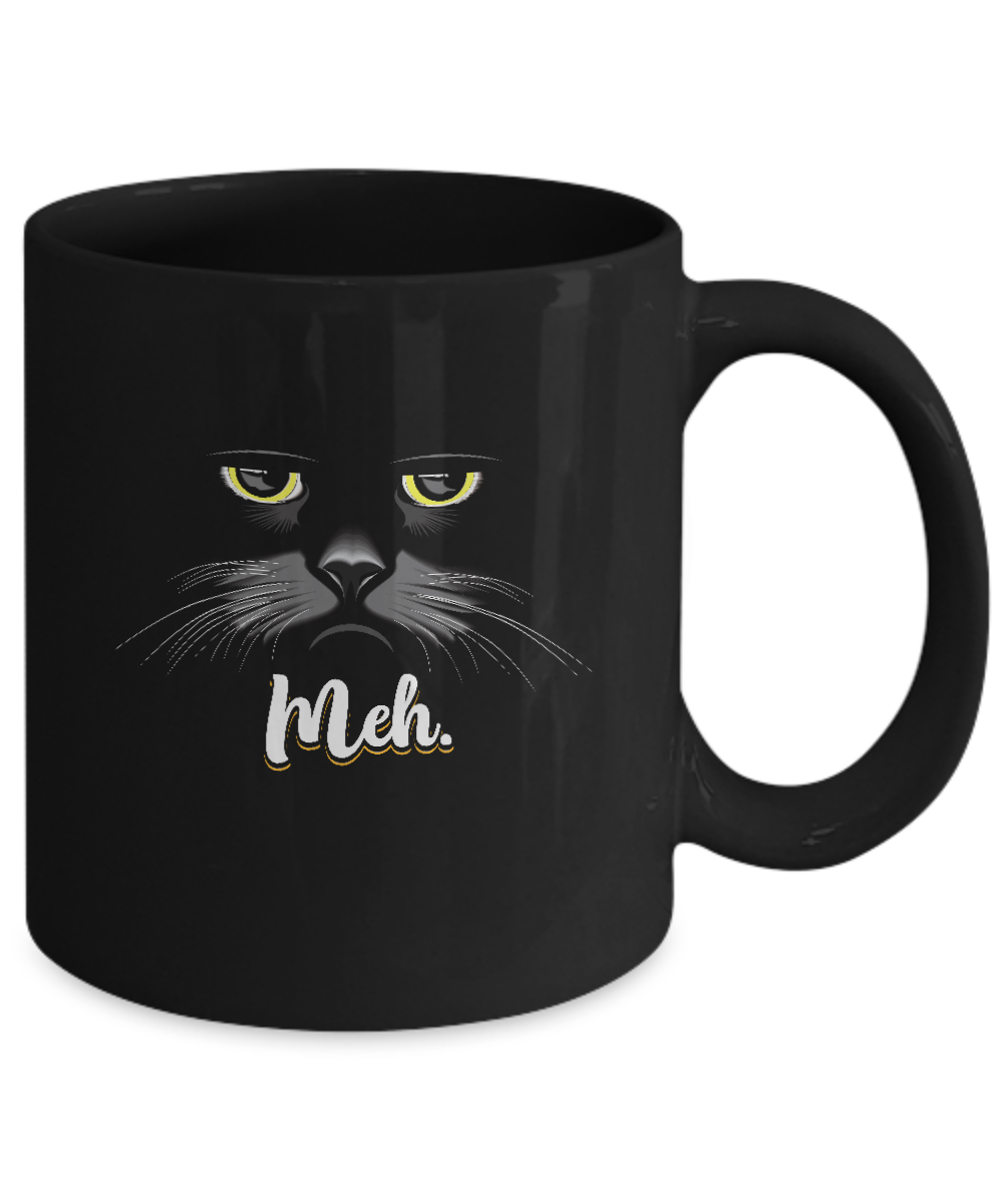 Funny Halloween Cat Meh Gift Mug Coffee Mug | Teecentury.com