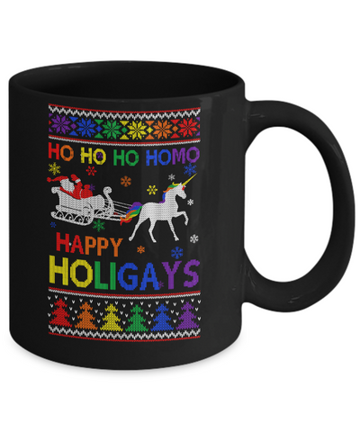 Ho Ho Ho Santa Riding Unicorrn Happy Holigays LGBT Mug Coffee Mug | Teecentury.com