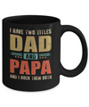 Vintage I Have Two Titles Dad And Papa Fathers Day Mug Coffee Mug | Teecentury.com