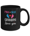 Pink Or Blue Grandpa Loves You Funny Gender Reveal Party Gift Mug Coffee Mug | Teecentury.com