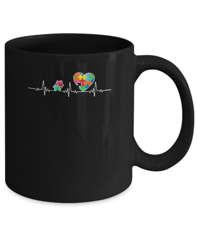 Autism Puzzle Heartbeat Autism Awareness Mug Coffee Mug | Teecentury.com