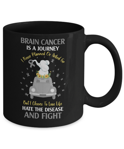Brain Cancer Awareness Is A Journey Mug Coffee Mug | Teecentury.com