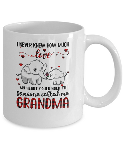 Someone Called Me Grandma Elephant Red Plaid Mother's Day Mug Coffee Mug | Teecentury.com