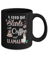 A Good Day Starts With Coffee And Llamas Lover Gift Mug Coffee Mug | Teecentury.com