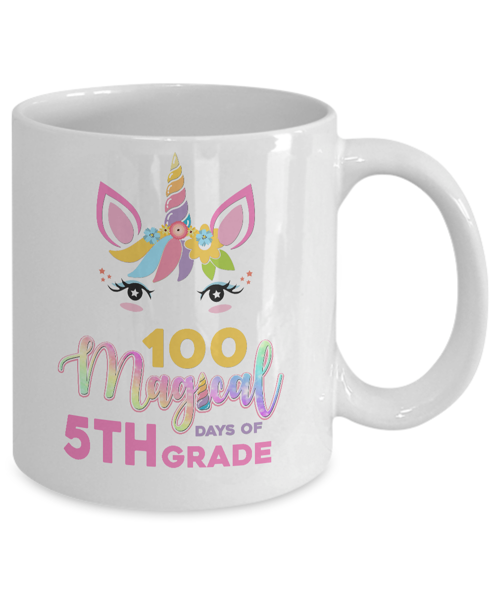 100 Magical Days Of 5Th Grade School Unicorn Girl Gift Mug Coffee Mug | Teecentury.com