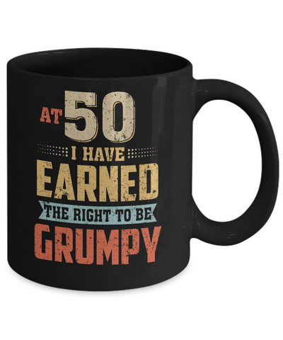 Vintage The Right To Be Grumpy 50th 1972 Birthday Gift Mug Coffee Mug | Teecentury.com