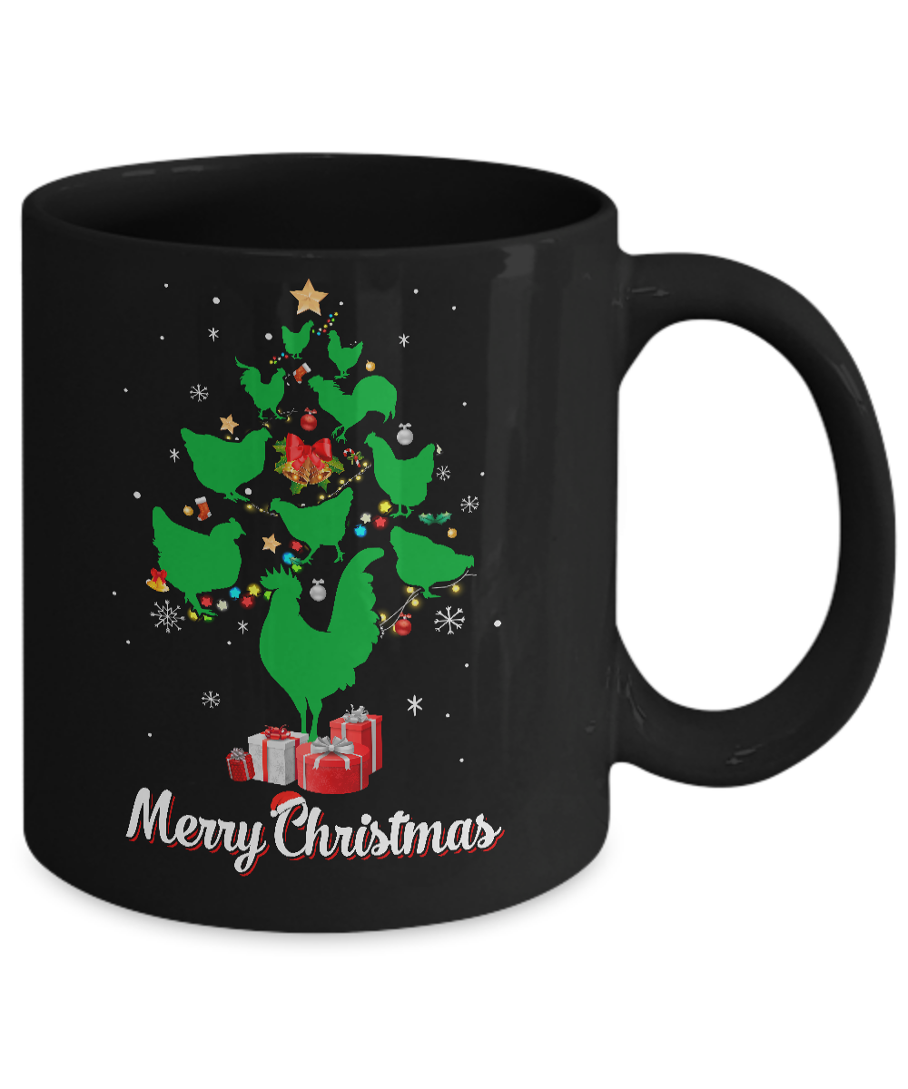 Funny Chicken Merry Christmas Tree Ugly Sweater Mug Coffee Mug | Teecentury.com