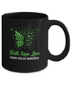 Faith Hope Love Green Butterfly Kidney Disease Awareness Mug Coffee Mug | Teecentury.com