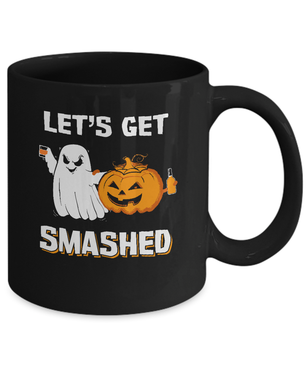 Let's Get Smashed Drinking Pumpkin Halloween Mug Coffee Mug | Teecentury.com