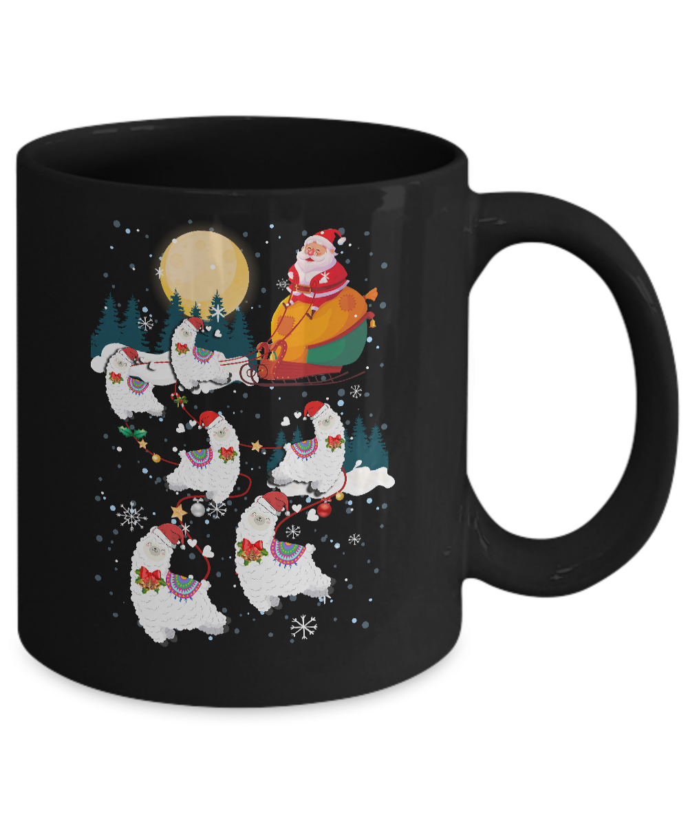 Funny Christmas Llama Alpaca Reindeer Lover Santa Gift Mug Coffee Mug | Teecentury.com