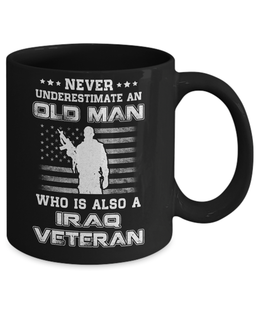 Never Underestimate An Old Man Iraq Veteran Mug Coffee Mug | Teecentury.com