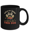 Vintage Hold My Drink I Gotta Pet This Dog Funny Lover Mug Coffee Mug | Teecentury.com