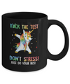 Rock The Test Funny School Unicorn Student Teacher Mug Coffee Mug | Teecentury.com