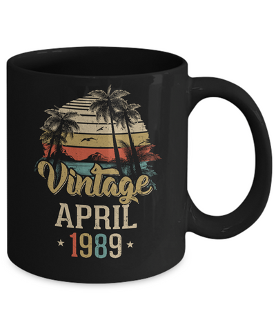 Retro Classic Vintage April 1989 33th Birthday Gift Mug Coffee Mug | Teecentury.com