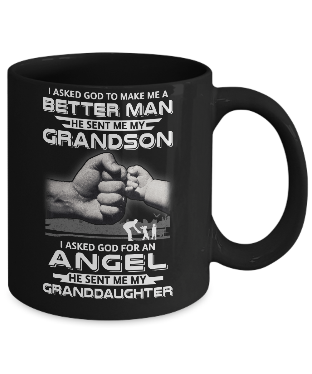 God Sent Me My Grandson & Angel Granddaughter Mug Coffee Mug | Teecentury.com