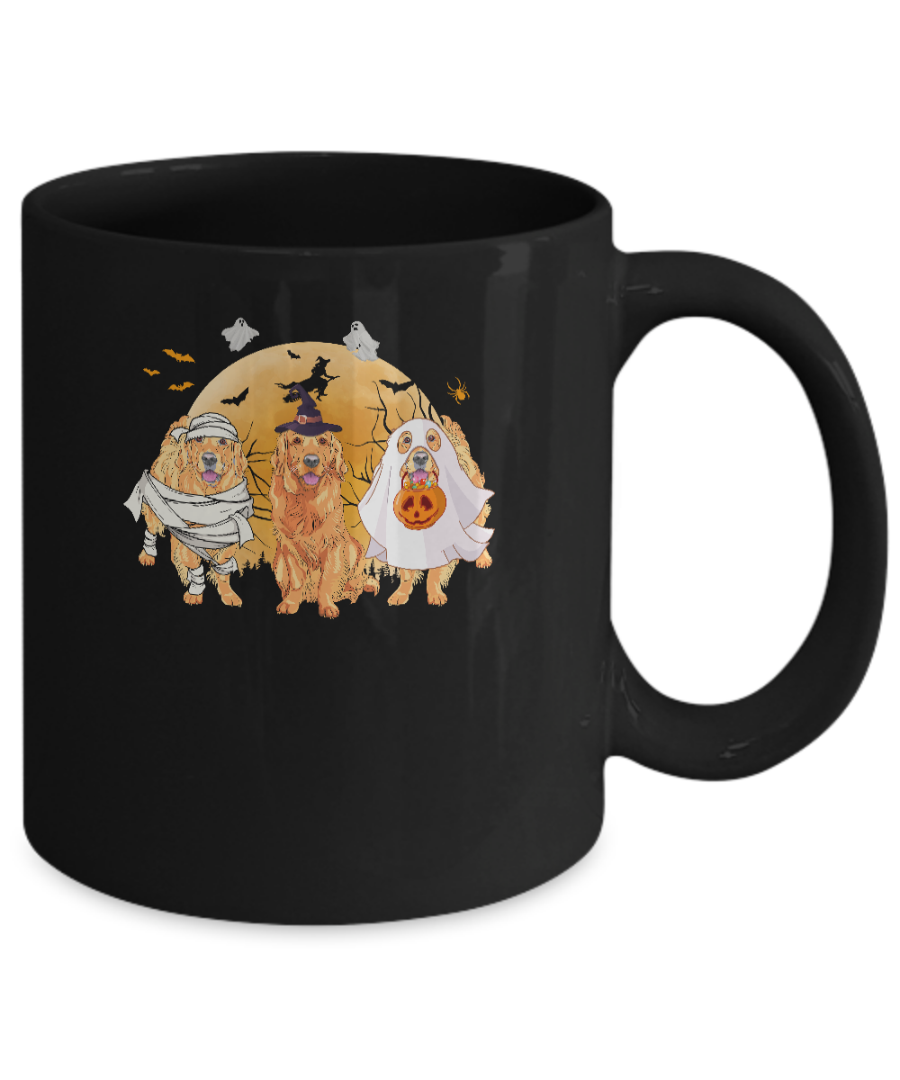 Golden Retriever Mummy Witch Dog Moon Ghosts Halloween Mug Coffee Mug | Teecentury.com