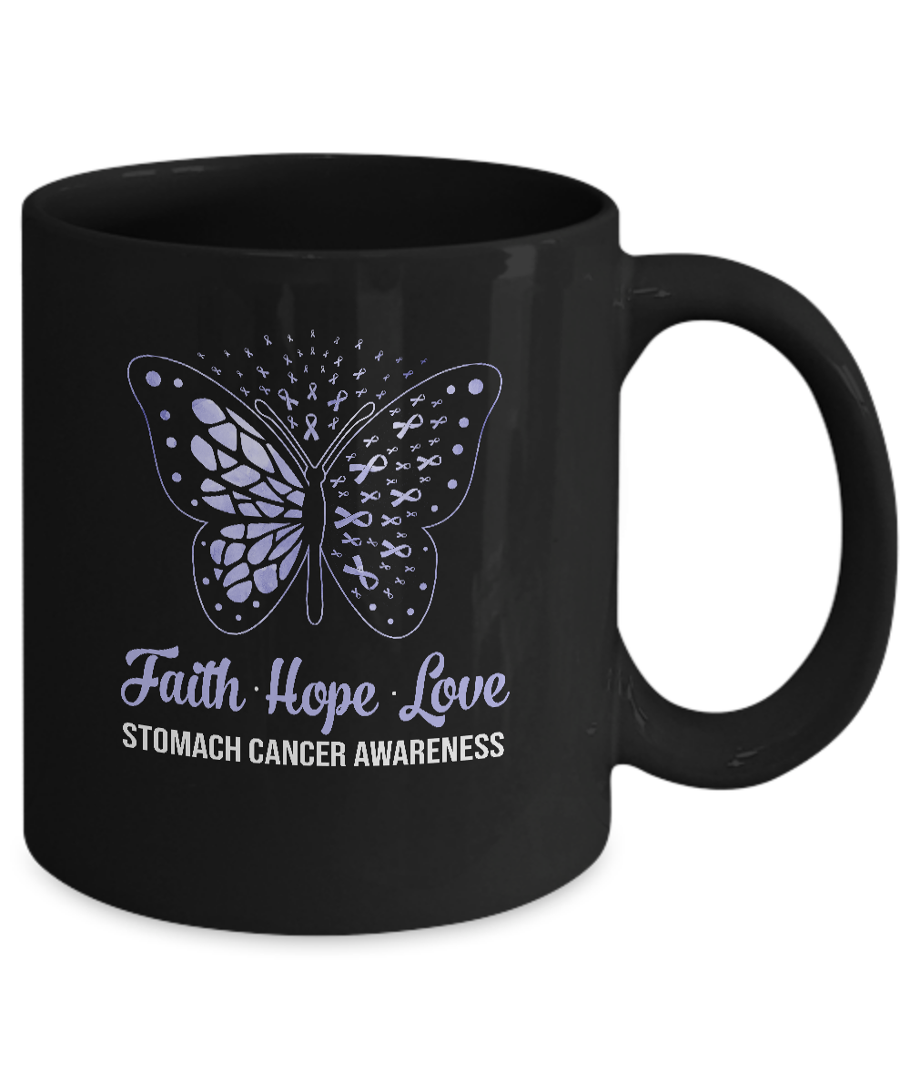 Faith Hope Love Periwinkle Butterfly Stomach Cancer Awareness Mug Coffee Mug | Teecentury.com