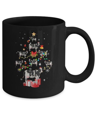 Farmer Cow Christmas Tree Decor Xmas Gift Mug Coffee Mug | Teecentury.com