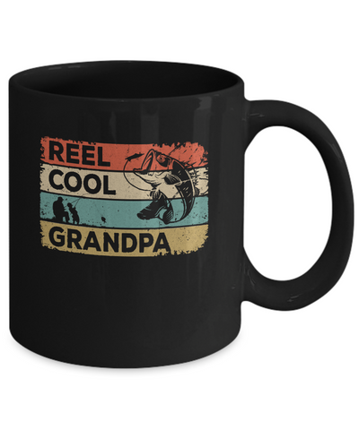 Vintage Reel Cool Grandpa Fish Fishing Fathers Day Mug Coffee Mug | Teecentury.com