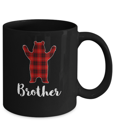 Red Brother Bear Buffalo Plaid Family Christmas Pajamas Mug Coffee Mug | Teecentury.com