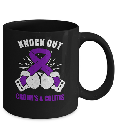 Boxing Knock Out Crohn's Colitis Awareness Support Mug Coffee Mug | Teecentury.com