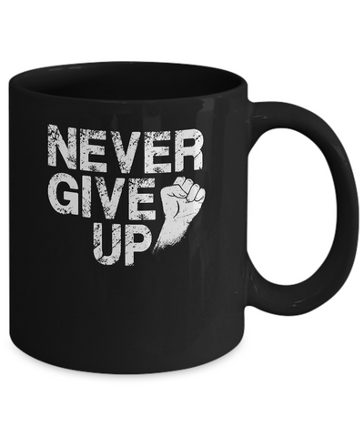 Never Give Up Motivational Soccer Football Mug Coffee Mug | Teecentury.com