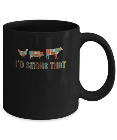 I'd Smoke That Fun BBQ Barbecue Smoker Chef Gift Vintage Mug Coffee Mug | Teecentury.com