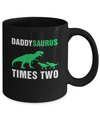 Daddysaurus Times Two Twins Fathers Day Mug Coffee Mug | Teecentury.com
