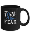 Colon Cancer Awareness Blue Ribbon Faith Over Fear Mug Coffee Mug | Teecentury.com