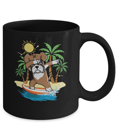 Summer Vacation Dabbing Boxer Surfing Surfboard Gift Mug Coffee Mug | Teecentury.com