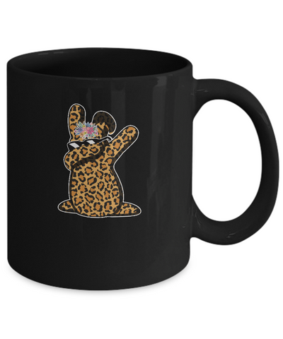 Funny Easter Gift For Her Teen Girls Dabbing Bunny Leopard Mug Coffee Mug | Teecentury.com
