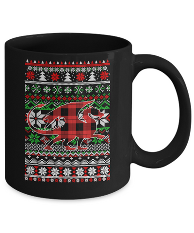 Dragon Red Plaid Ugly Christmas Sweater Funny Gifts Mug Coffee Mug | Teecentury.com