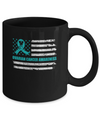 Teal Ribbon Ovarian Cancer Awareness US Flag Mug Coffee Mug | Teecentury.com