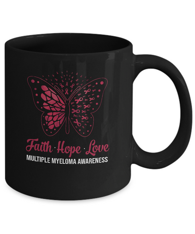 Faith Hope Love Butterfly Multiple Myeloma Awareness Mug Coffee Mug | Teecentury.com