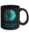 Being Strong Daisy Flower Teal Ovarian Cancer Awareness Mug Coffee Mug | Teecentury.com