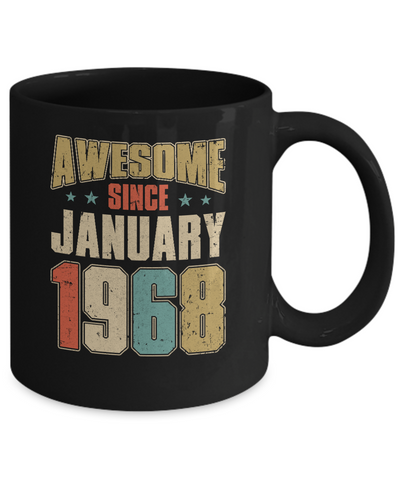 Vintage Retro Awesome Since January 1968 54th Birthday Mug Coffee Mug | Teecentury.com