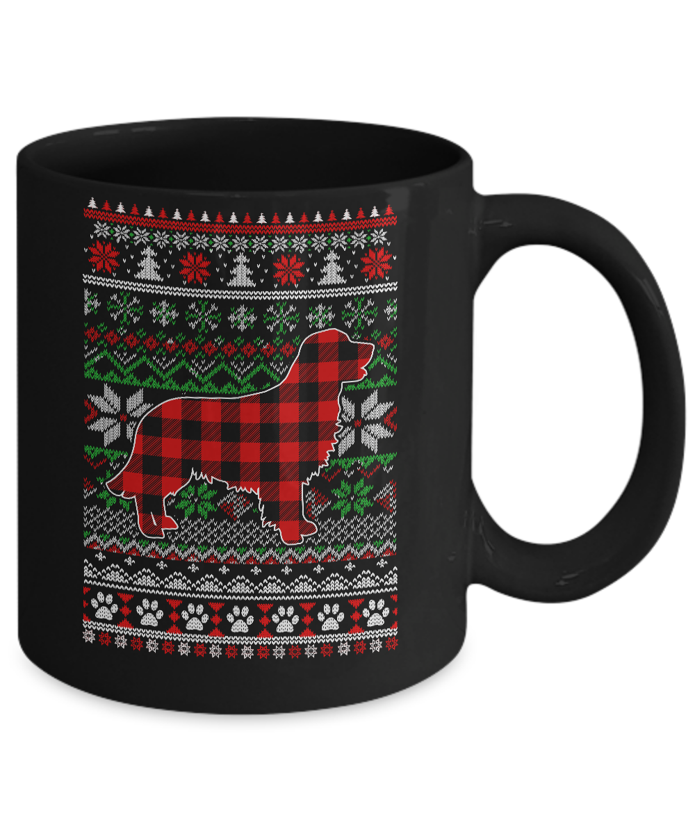 Golden Retriever Red Plaid Ugly Christmas Sweater Gifts Mug Coffee Mug | Teecentury.com