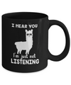 I Hear You I'm Just Not Listening Funny Llama Mug Coffee Mug | Teecentury.com