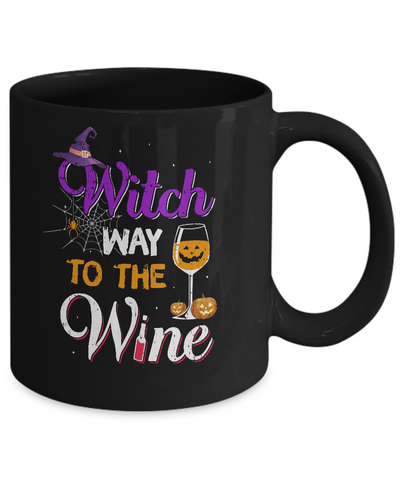 Witch Way To The Wine Funny Wine Halloween Gifts Mug Coffee Mug | Teecentury.com