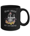 Dead Inside But Caffeinated Skeleton Flower Vintage Mug Coffee Mug | Teecentury.com