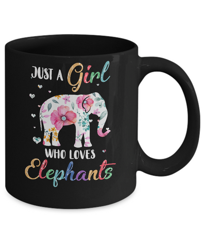 Just A Girl Who Loves Elephants Cute Elephant Lover Mug Coffee Mug | Teecentury.com