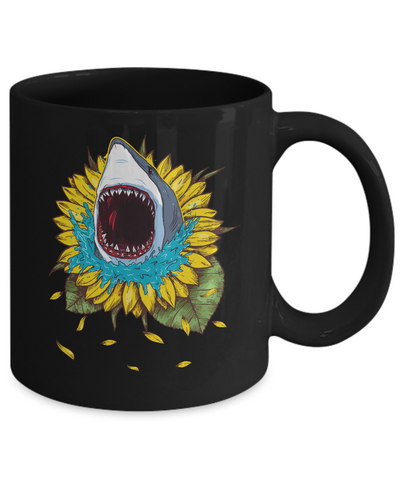 Shark Sunflower Funny Shark Lover Gift Mug Coffee Mug | Teecentury.com