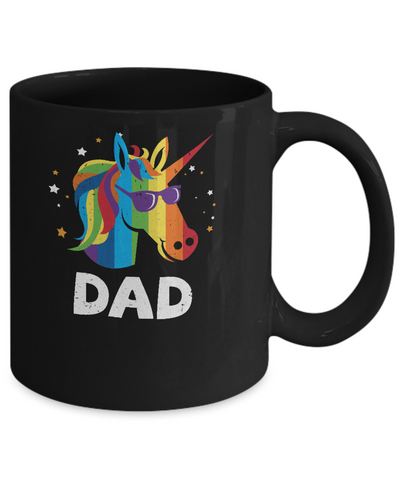 LGBT Pride Lesbian Gay Proud Dad Unicorn Mug Coffee Mug | Teecentury.com
