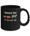 Vintage Smoke 'Em If You Got 'em Bbq Chef Smoking Mug Coffee Mug | Teecentury.com