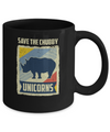 Vintage Retro Save The Chubby Unicorns Rhino Mug Coffee Mug | Teecentury.com