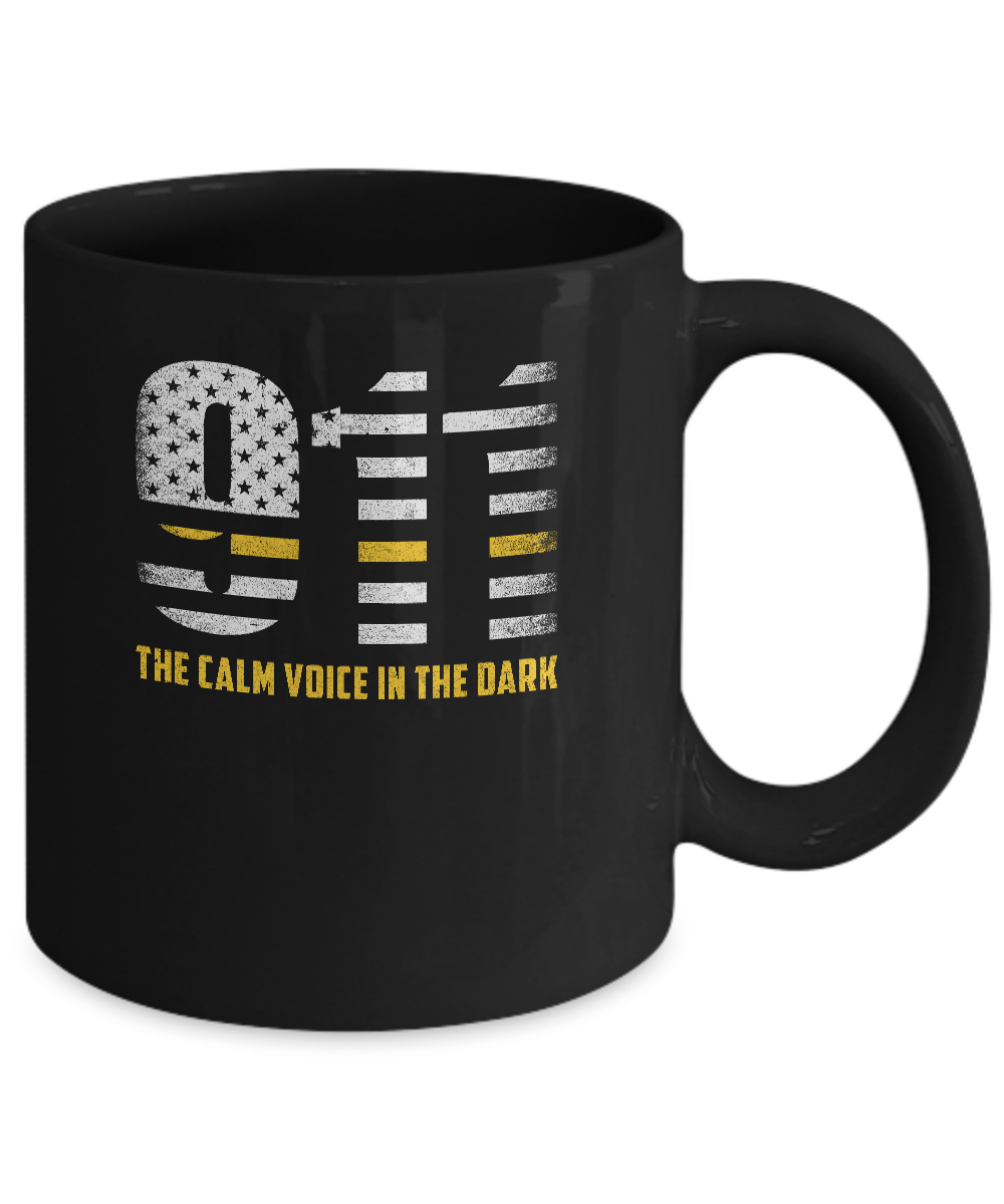 Dispatcher Thin Gold Line 911 American USA Flag Mug 11oz - Teecentury.com